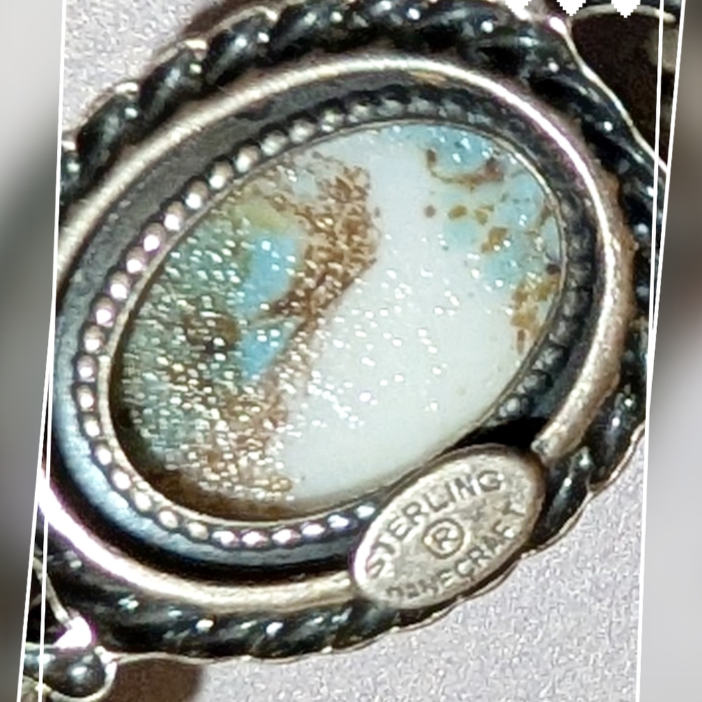 Danecraft Sterling Vintage Bracelet with RARE HUBBELL GLASS - Picture 5 of 8